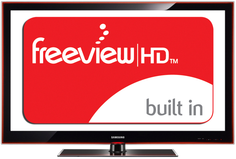 Image emphasising Freeview HD capability of the Samsung LCD TV's at Amber House Bed and Breakfast 
accommodations in Nelson, South Island
